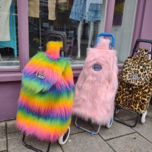 Finland Only version Foxy Lady Shopping Festival Trolley. Fluffy, funky and fabulous (FINLAND shipping)